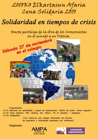 Cena solidaria en Vitoria Gasteiz 2010
